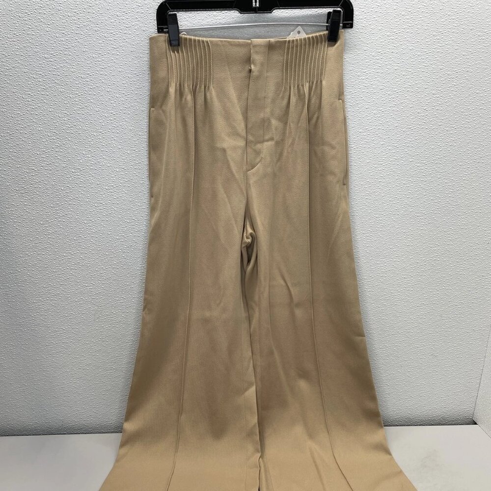 Chloe Women's Pants Pleated Wool Wide Leg Trousers